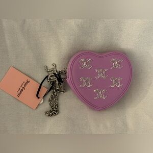 Juicy Couture Violet Heart Pouch with Silver Chain